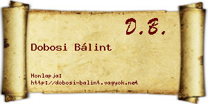 Dobosi Bálint névjegykártya