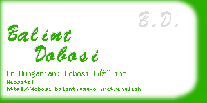 balint dobosi business card